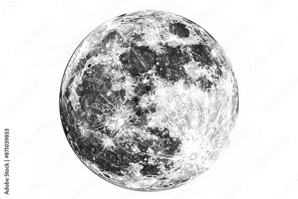 A close-up shot of the moon, photographed in black and white A close-up shot of the moon, photographed in black and white