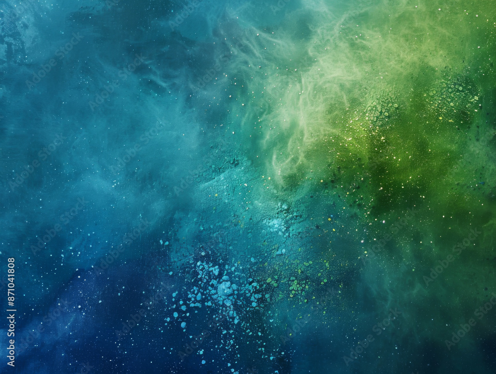 Obraz premium Green and Blue Powder, Generative AI Illustration