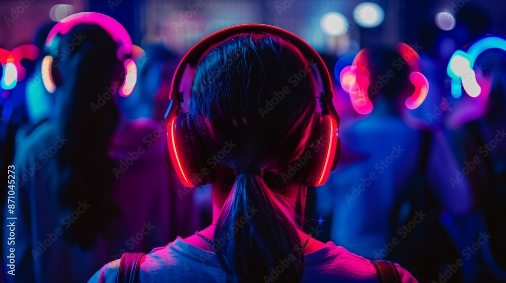 Silent Disco Party with Neon Lights Silent Disco Party with Neon Lights