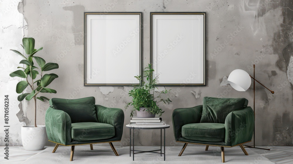 interior of a room with blank canvas, empty canvas with copy space, wall art, modern living room, minimalistic interior interior of a room with blank canvas, empty canvas with copy space, wall art, modern living room, minimalistic interior