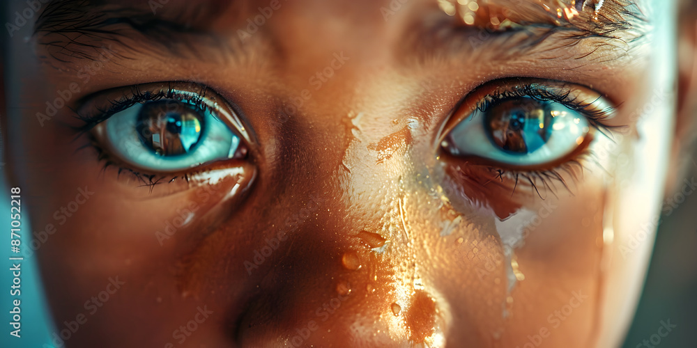 Tear eyes close-up Tear eyes close-up