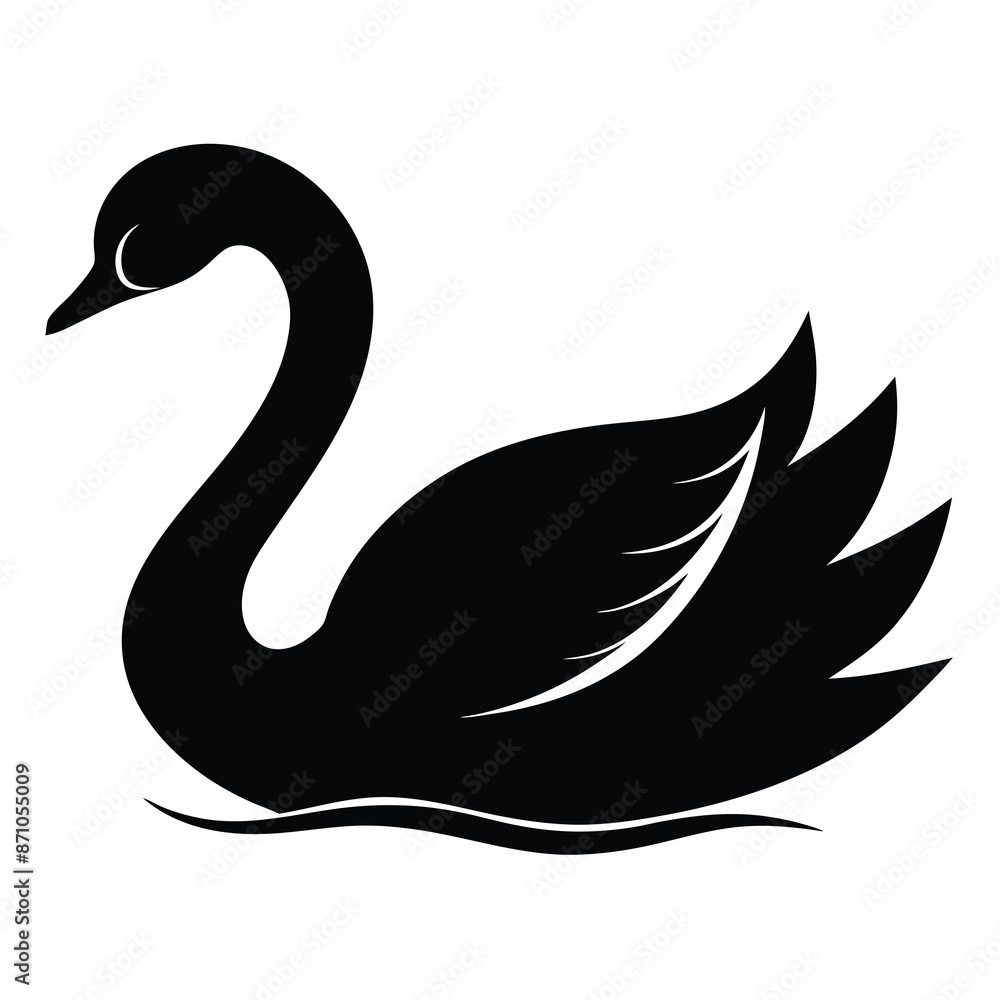 black swan silhouette vector illustration black swan silhouette vector illustration