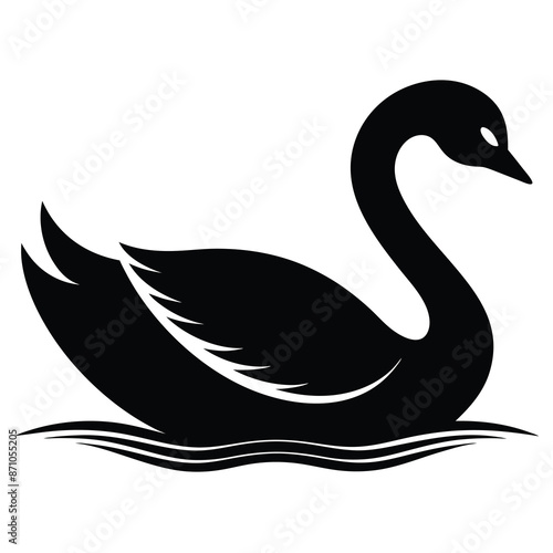 black swan silhouette vector illustration