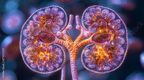 Endocrinology adrenal gland disorders illustrated: Cushing's syndrome, Addison's disease, and adrenal insufficiency. , Minimalism, photo