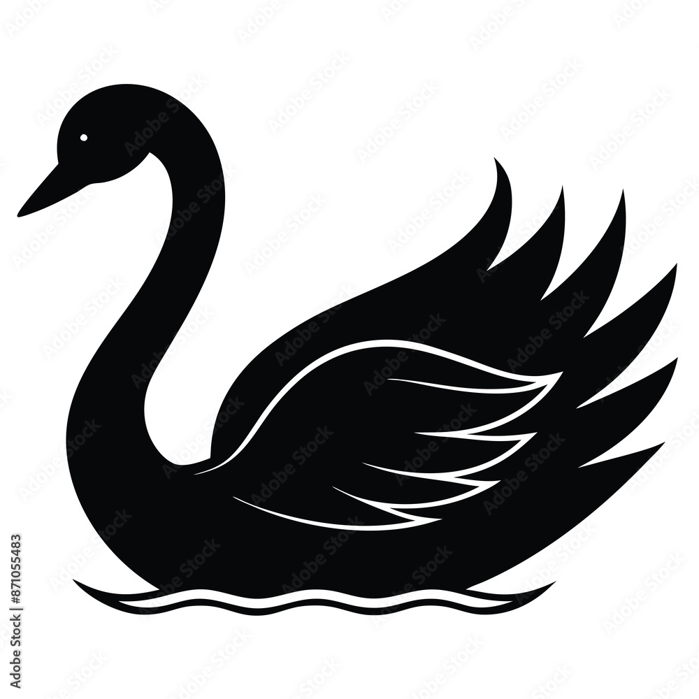 black swan silhouette vector illustration black swan silhouette vector illustration