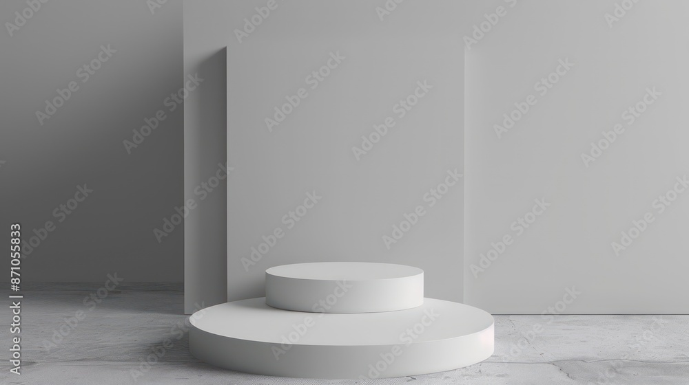 Fototapeta premium white color podium stand for product sample mockups, copy space, product photography
