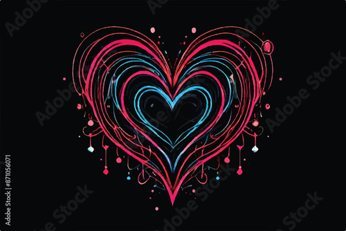 Abstract Heart Background. Abstract Heart icon. Expression of Love. Heart Vector Background. Ideal for Invitations, weddings and Greeting Cards.