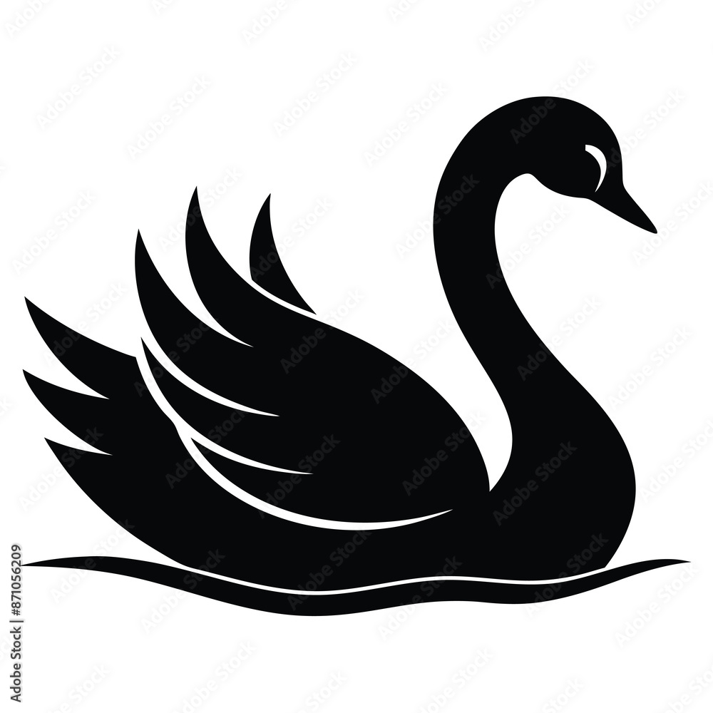 black swan silhouette vector illustration black swan silhouette vector illustration