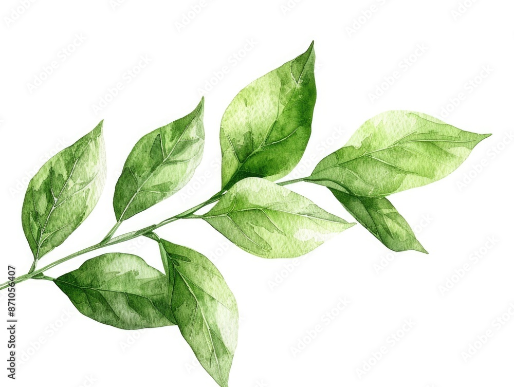 Watercolor Plant Branch Watercolor Plant Branch