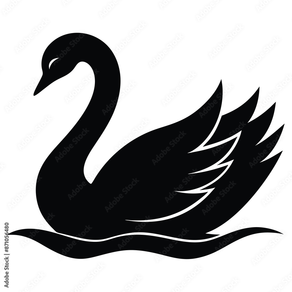 black swan silhouette vector illustration black swan silhouette vector illustration