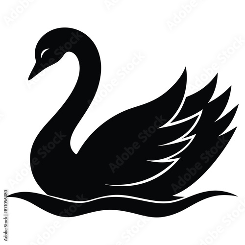 black swan silhouette vector illustration
