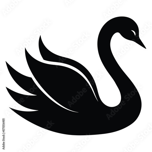 black swan silhouette vector illustration