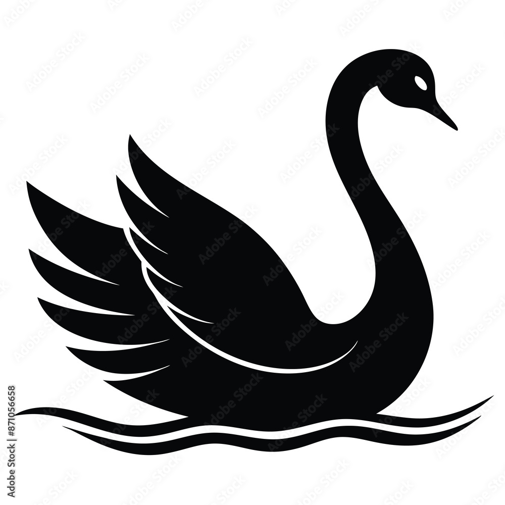black swan silhouette vector illustration black swan silhouette vector illustration