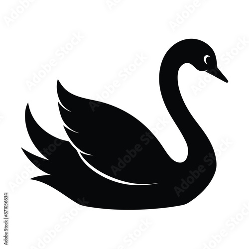 black swan silhouette vector illustration