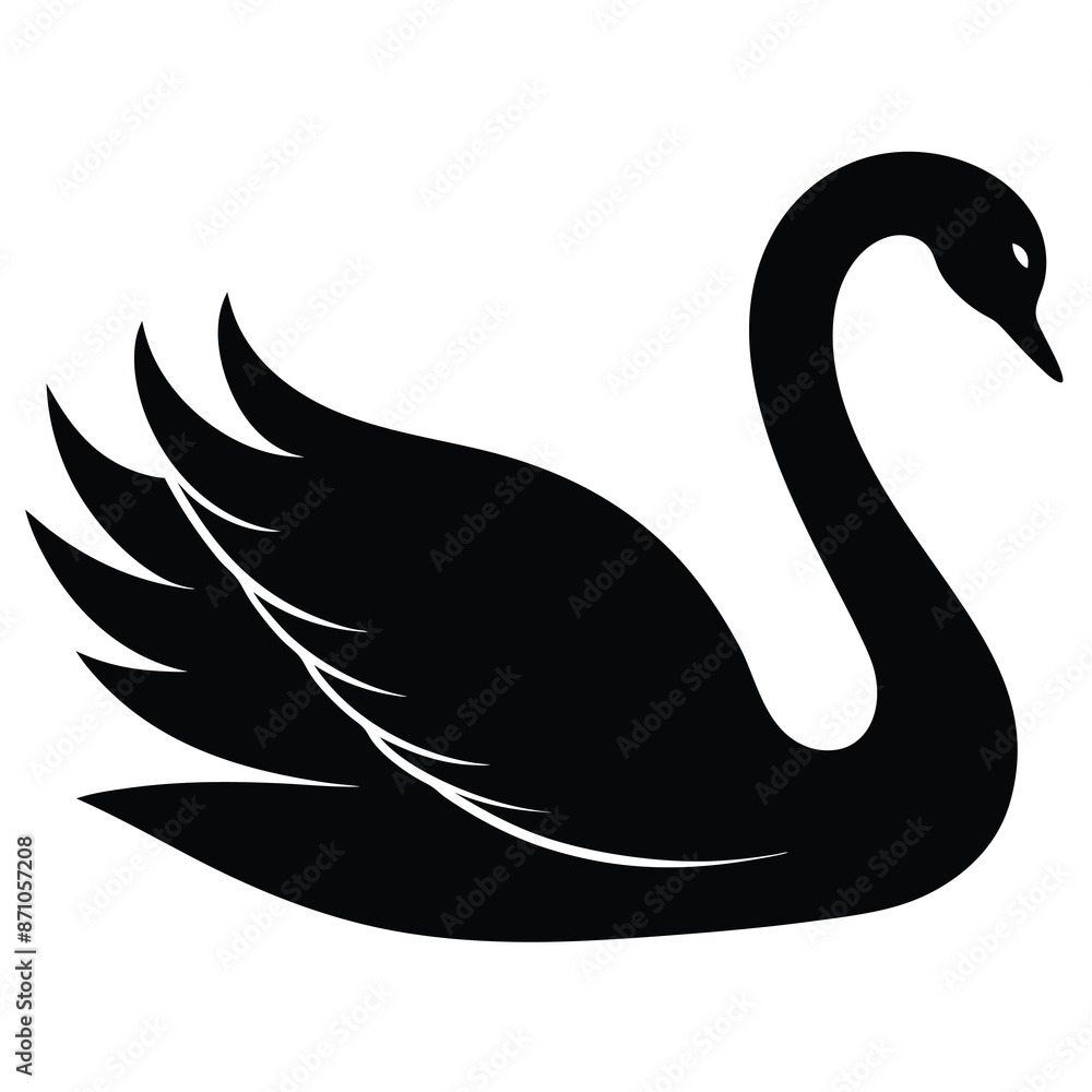 black swan silhouette vector illustration black swan silhouette vector illustration
