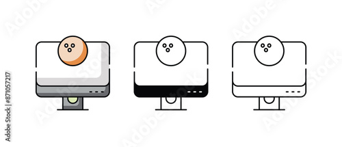 Live Match icons vector set stock illustration