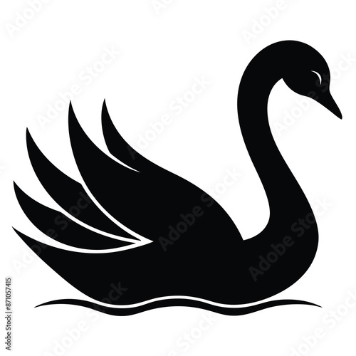 black swan silhouette vector illustration