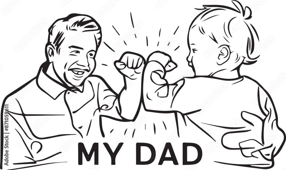 Father day r vector white and black template illustration Father day r vector white and black template illustration