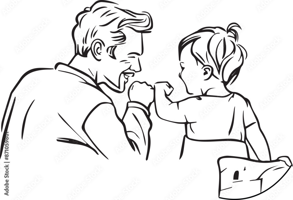 Fototapeta premium Father day r vector white and black template illustration