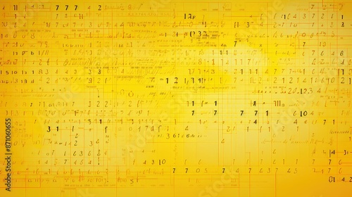 calculations yellow lined paper photo