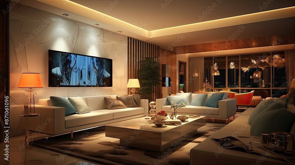 Naklejka premium cozy led lights home