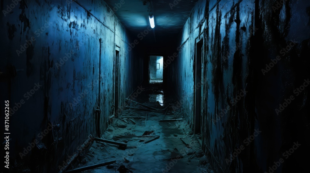 building blue hallway building blue hallway