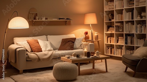 warm lighting interior photo