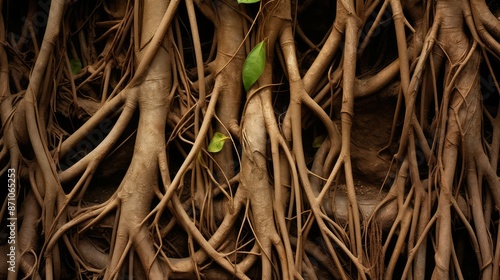 close bamboo roots photo