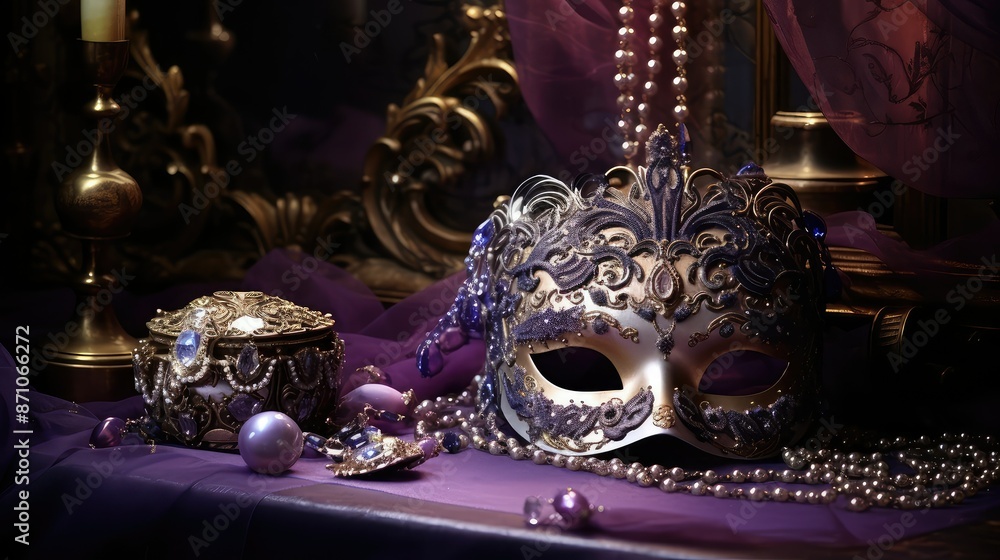 Fototapeta premium vanity purple masquerade mask