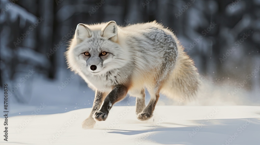 Fototapeta premium captured fox silver