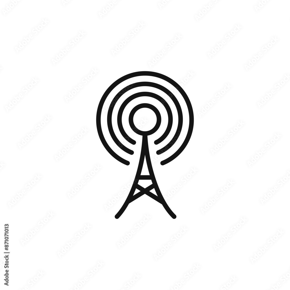 Broadcast Icon outline collection in black Broadcast Icon outline collection in black