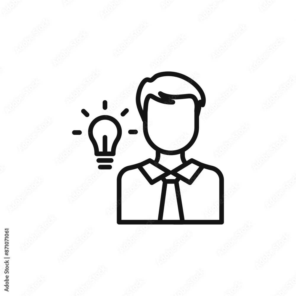 Business idea icon outline collection in black Business idea icon outline collection in black