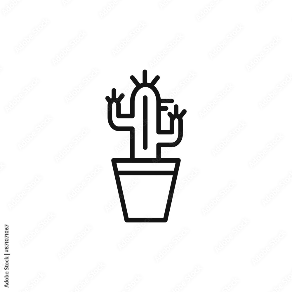 Cactus icon outline collection in black Cactus icon outline collection in black