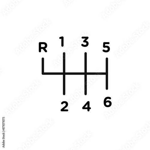 car manual shift lever icon outline collection in black