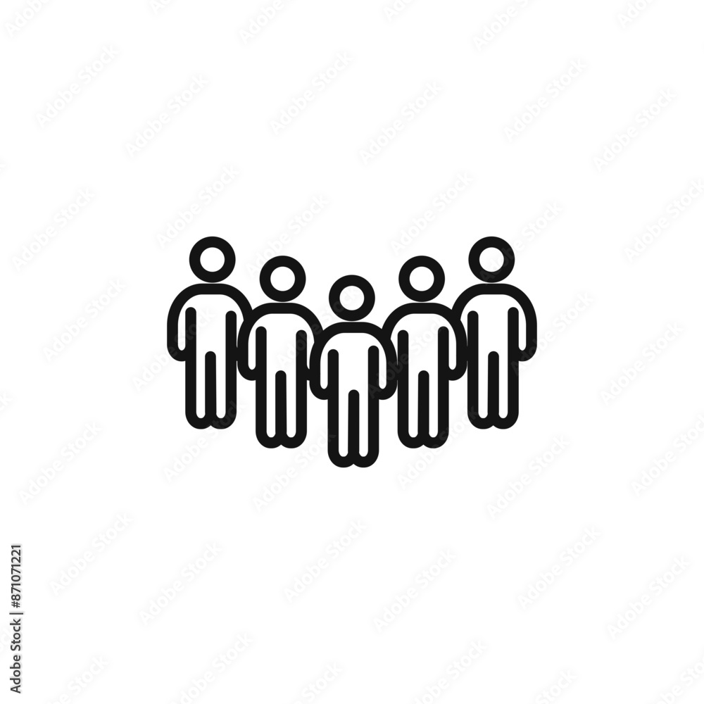 community icon outline collection in black community icon outline collection in black