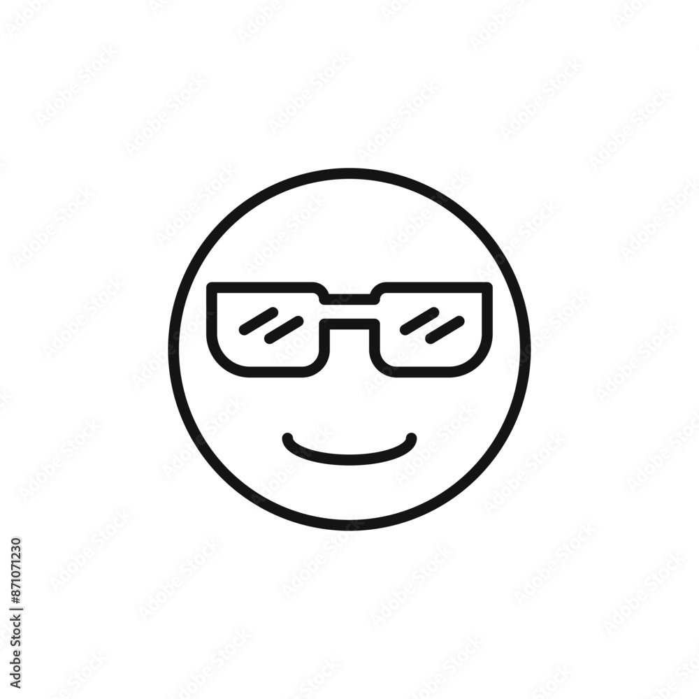 Cool Emoji Icon outline collection in black Cool Emoji Icon outline collection in black
