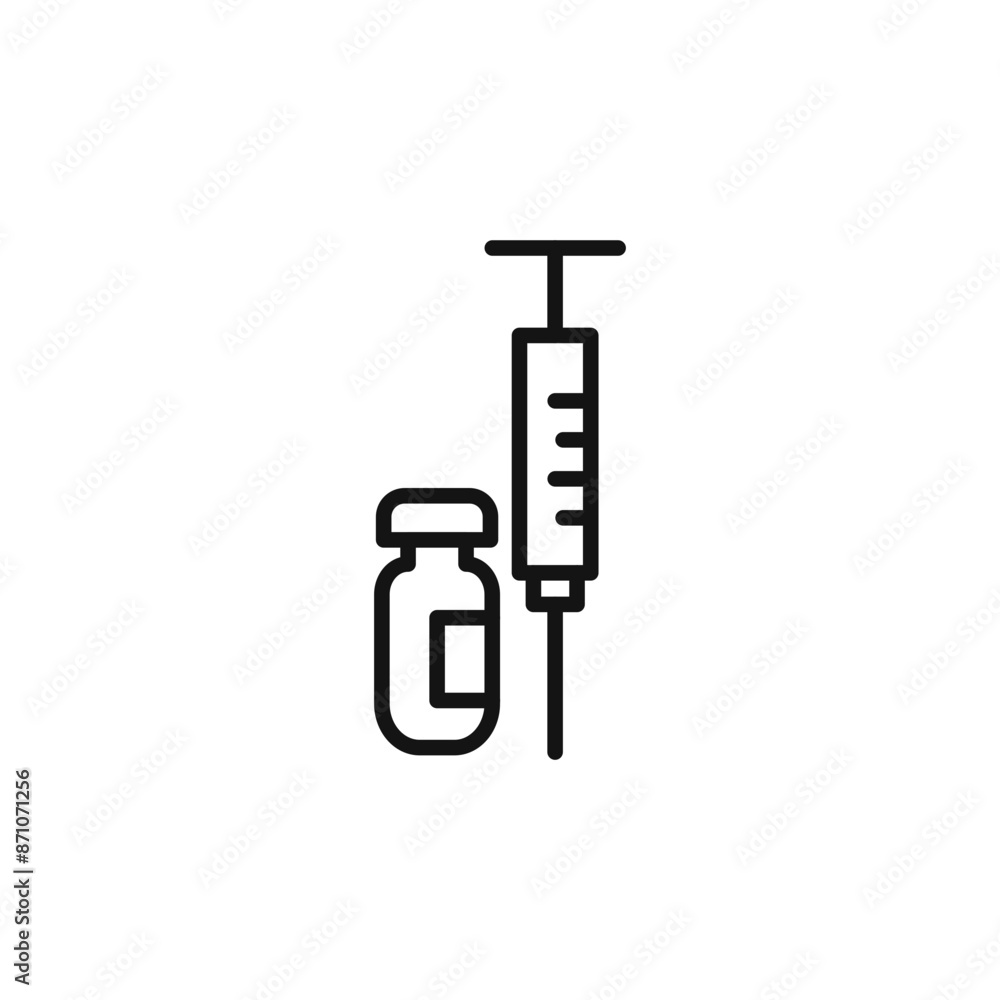 Covid 19 vaccine icon outline collection in black Covid 19 vaccine icon outline collection in black