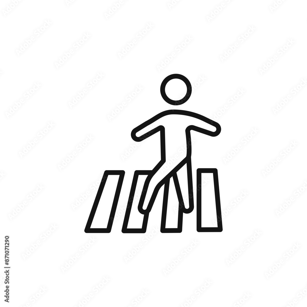 Crosswalk icon outline collection in black Crosswalk icon outline collection in black