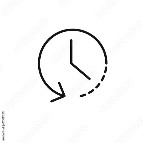 counterclockwise rotation icon outline collection in black