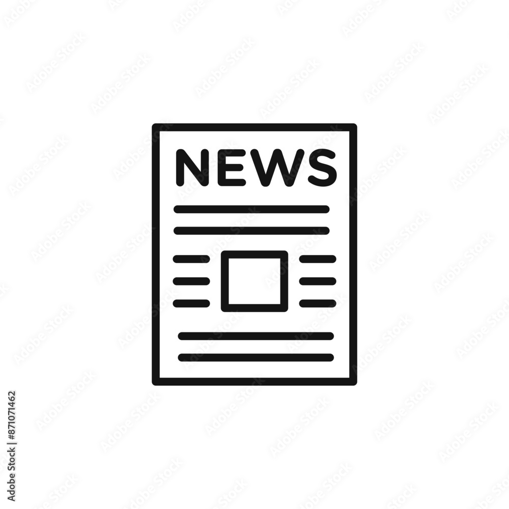 Newspaper icon outline collection in black Newspaper icon outline collection in black