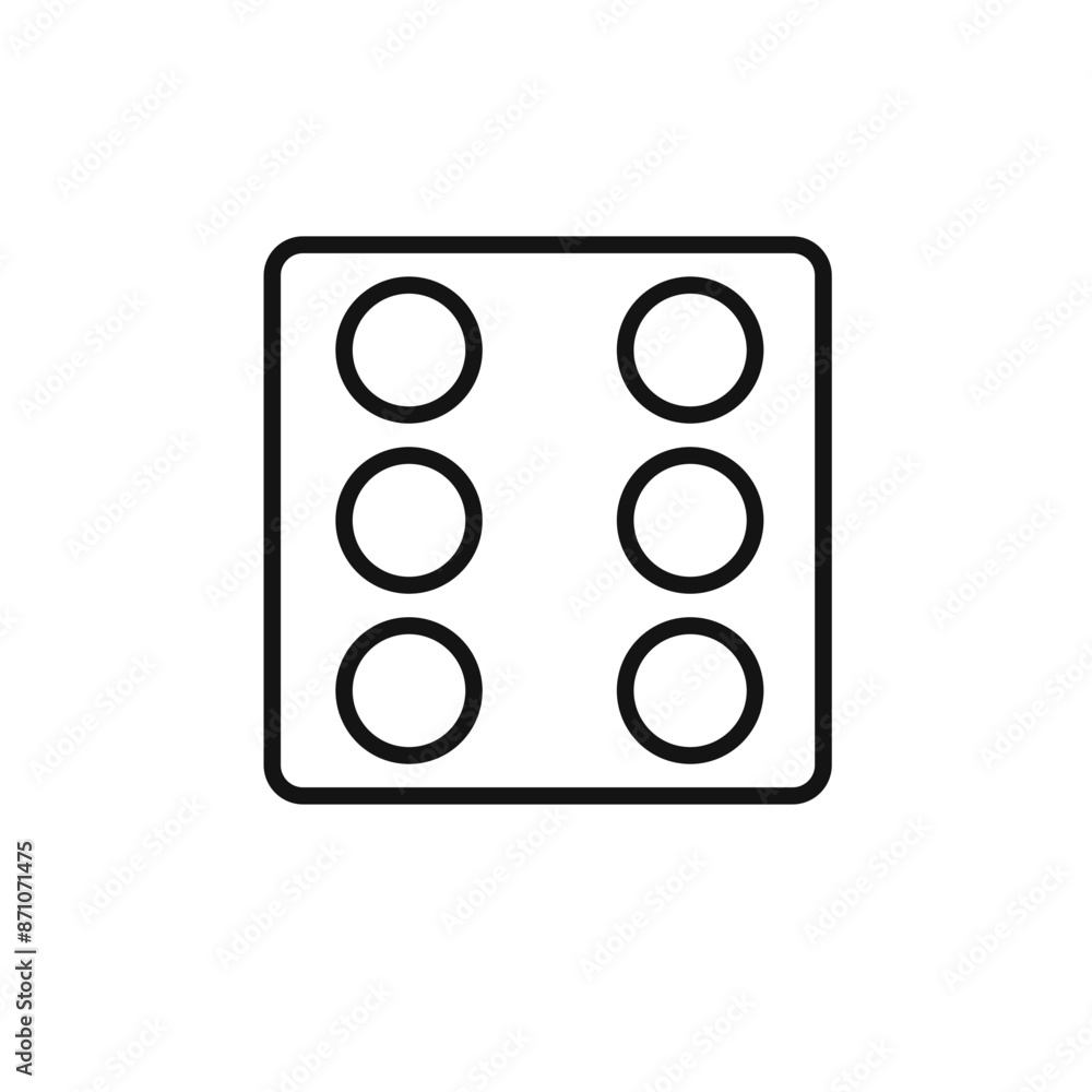 Dice Six Icon outline collection in black Dice Six Icon outline collection in black