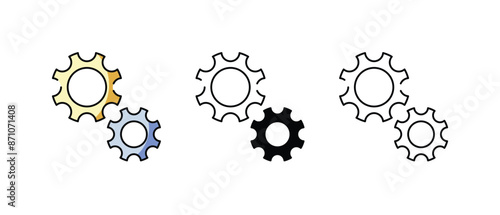 Gear icons vector set stock illustration 