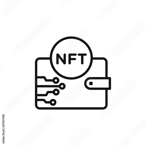 NFT wallet icon outline collection in black