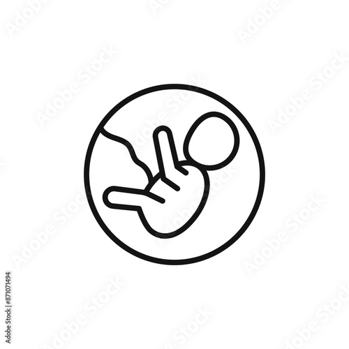 Embryo Child icon outline collection in black