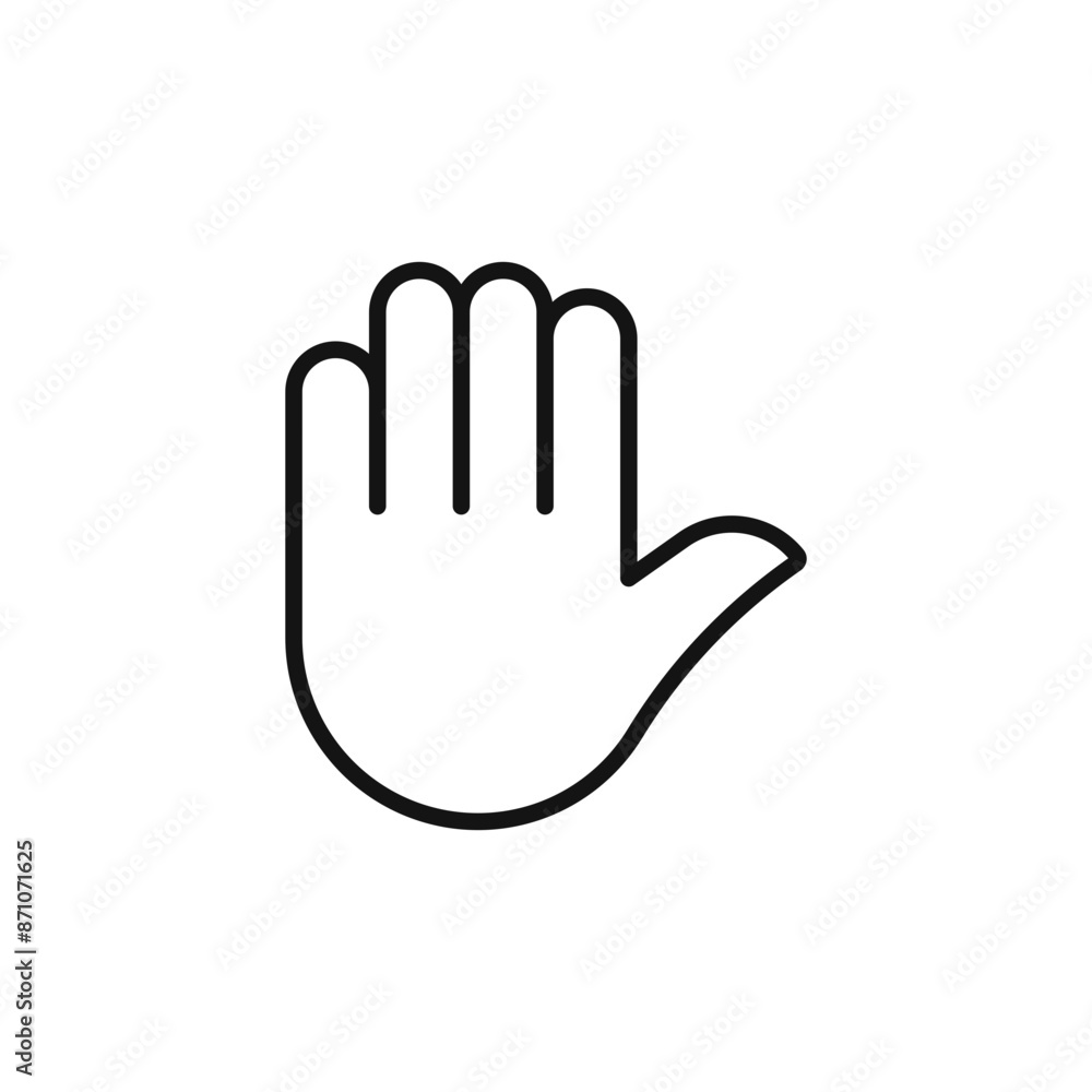 Fototapeta premium Raised Hand icon outline collection in black