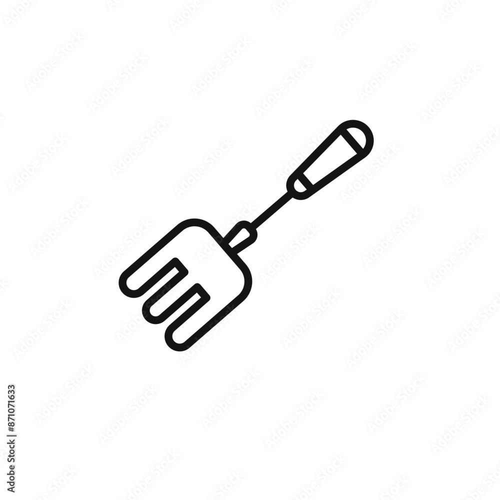 Garden fork icon outline collection in black Garden fork icon outline collection in black