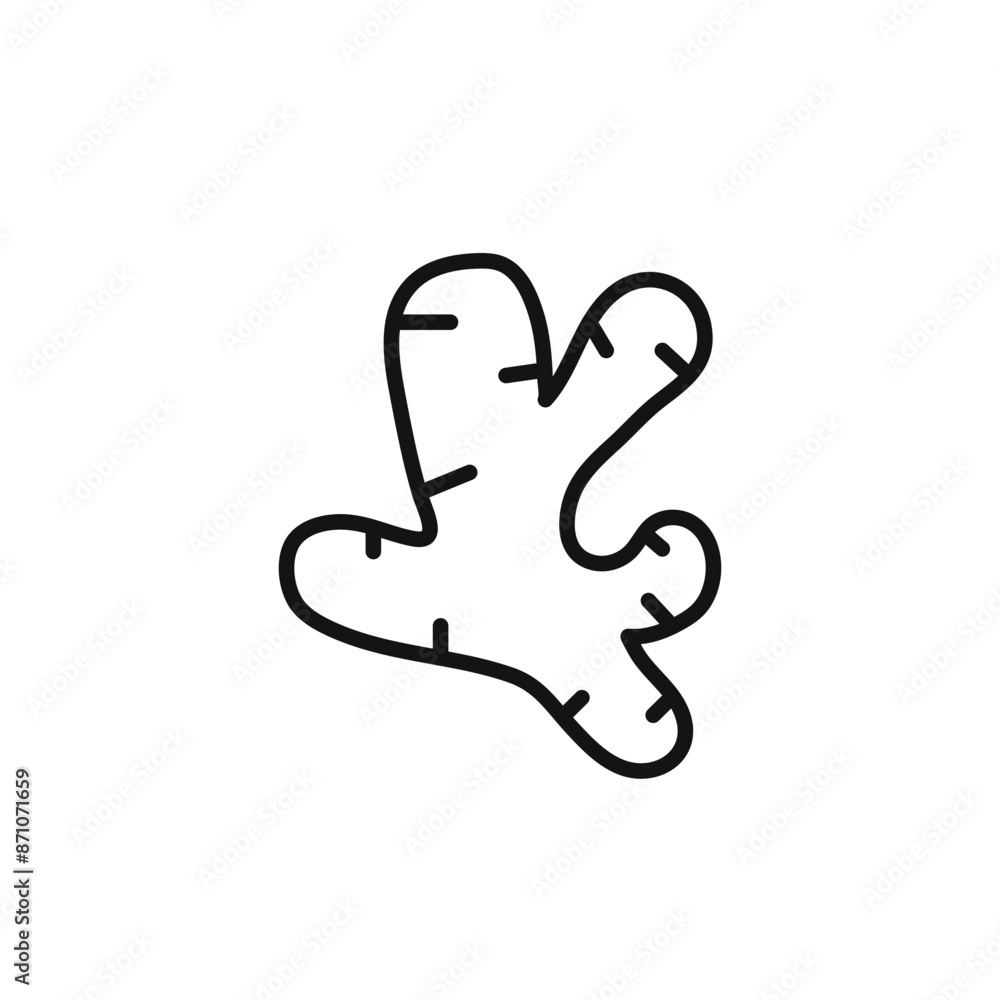 Ginger icon outline collection in black Ginger icon outline collection in black