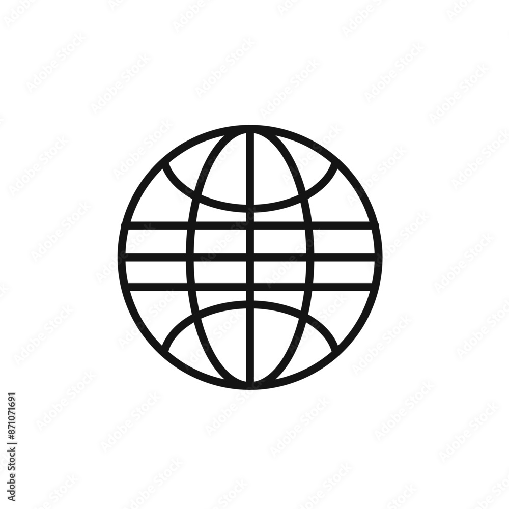 Globe icon outline collection in black Globe icon outline collection in black