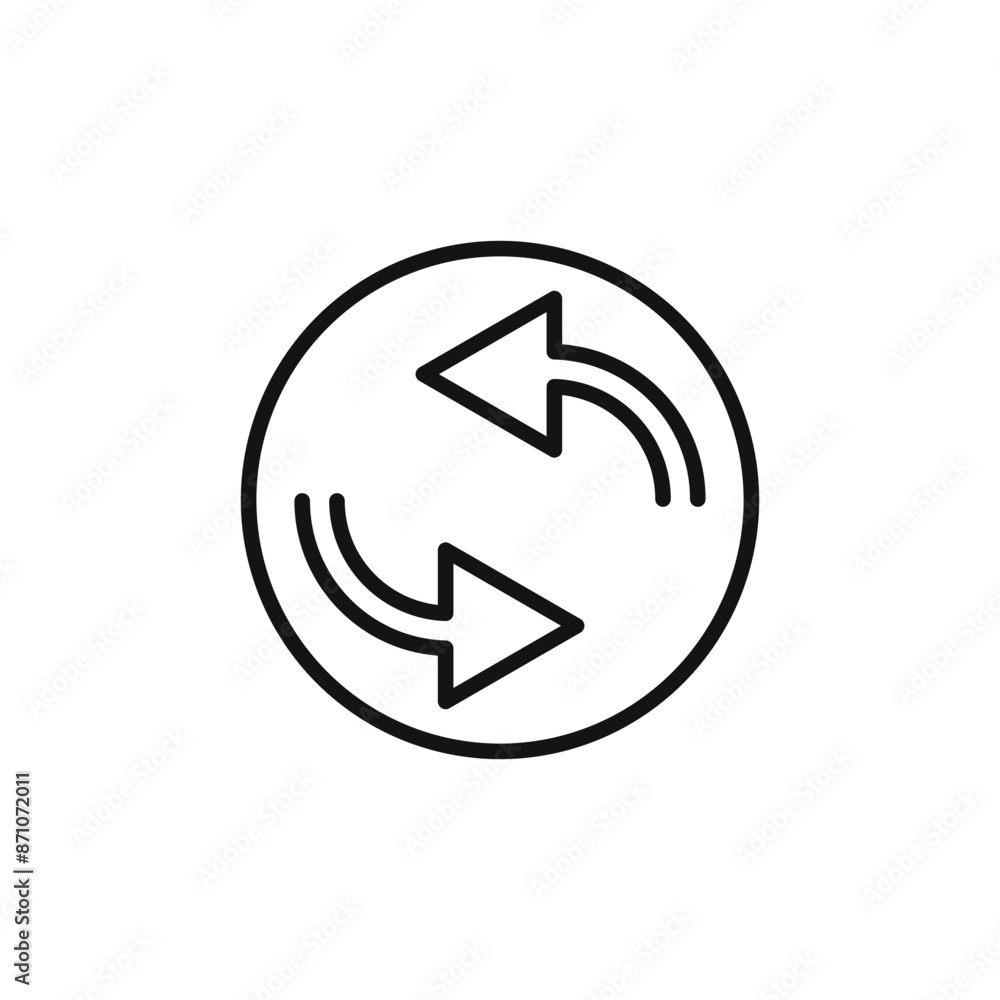 Synchronization icon outline collection in black Synchronization icon outline collection in black