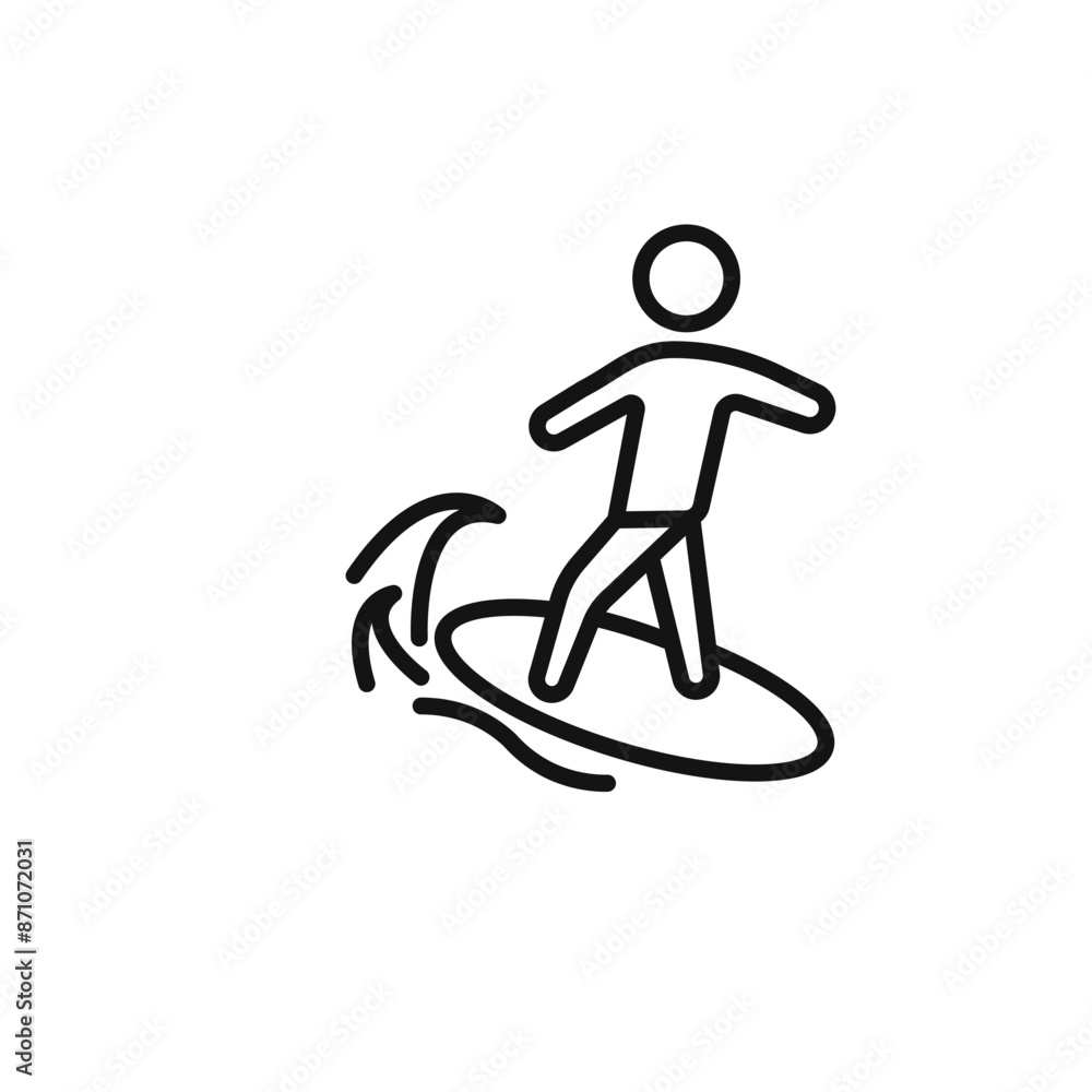 surfing icon outline collection in black surfing icon outline collection in black